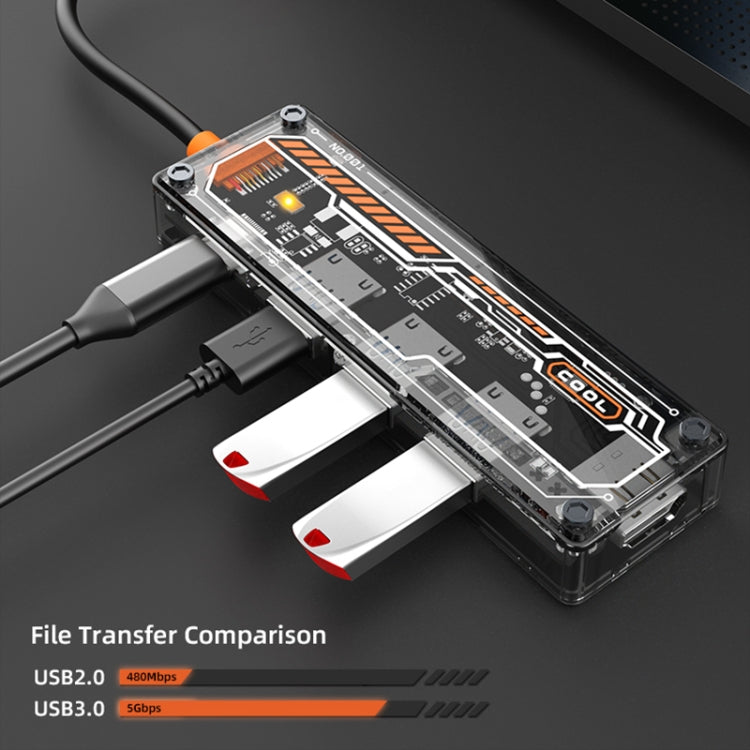 SW5H 5 in 1 Type-C to PD + USB3.0 + 2 x USB2.0 + HDMI HUB Docking Station, SW5H