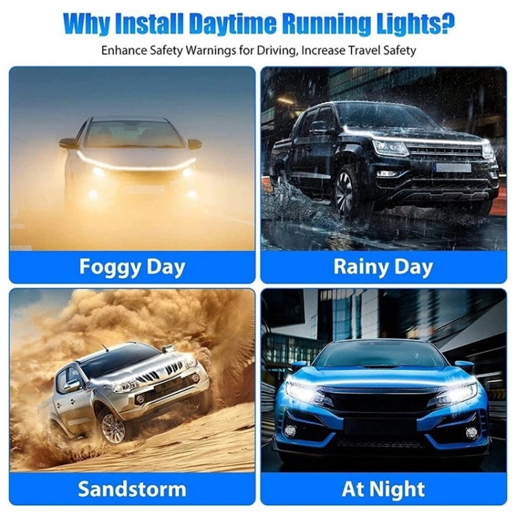 Car Startup Scan Through Hood LED Daytime Running Atmosphere Light, 1.2m, 1.8m, 1.5m