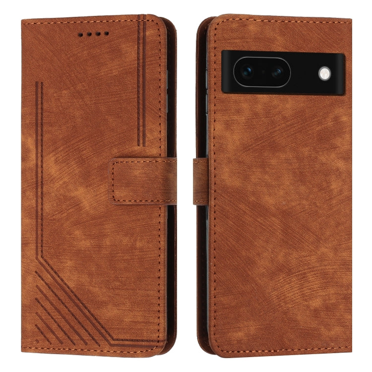 Skin Feel Stripe Pattern Leather Phone Case with Lanyard, For Google Pixel 11 Pro XL, For Google Pixel 11 / 11 Pro, For Google Pixel 10a, For Google Pixel 10 Pro XL, For Google Pixel 10 / 10 Pro, For Google Pixel 9a, For Google Pixel 8a