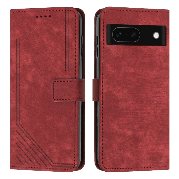 Skin Feel Stripe Pattern Leather Phone Case with Lanyard, For Google Pixel 11 Pro XL, For Google Pixel 11 / 11 Pro, For Google Pixel 10a, For Google Pixel 10 Pro XL, For Google Pixel 10 / 10 Pro, For Google Pixel 9a, For Google Pixel 8a