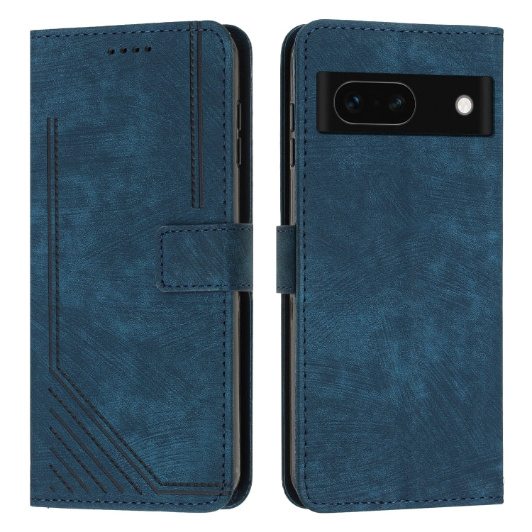 Skin Feel Stripe Pattern Leather Phone Case with Lanyard, For Google Pixel 11 Pro XL, For Google Pixel 11 / 11 Pro, For Google Pixel 10a, For Google Pixel 10 Pro XL, For Google Pixel 10 / 10 Pro, For Google Pixel 9a, For Google Pixel 8a
