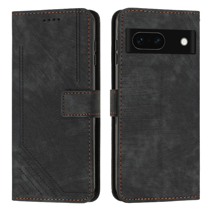 Skin Feel Stripe Pattern Leather Phone Case with Lanyard, For Google Pixel 11 Pro XL, For Google Pixel 11 / 11 Pro, For Google Pixel 10a, For Google Pixel 10 Pro XL, For Google Pixel 10 / 10 Pro, For Google Pixel 9a, For Google Pixel 8a