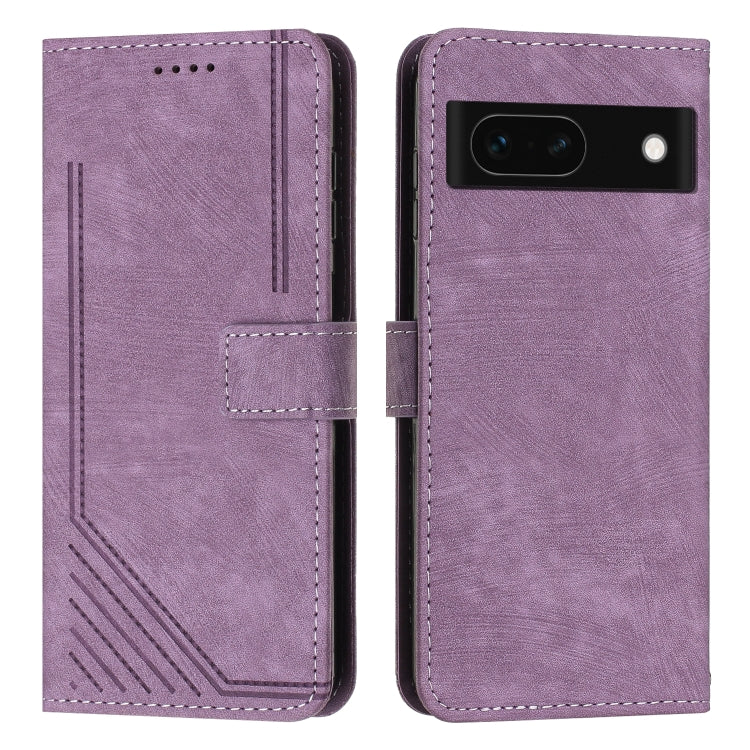 Skin Feel Stripe Pattern Leather Phone Case with Lanyard, For Google Pixel 11 Pro XL, For Google Pixel 11 / 11 Pro, For Google Pixel 10a, For Google Pixel 10 Pro XL, For Google Pixel 10 / 10 Pro, For Google Pixel 9a, For Google Pixel 8a
