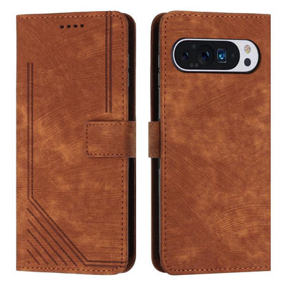 Skin Feel Stripe Pattern Leather Phone Case with Lanyard, For Google Pixel 11 Pro XL, For Google Pixel 11 / 11 Pro, For Google Pixel 10a, For Google Pixel 10 Pro XL, For Google Pixel 10 / 10 Pro, For Google Pixel 9a, For Google Pixel 8a