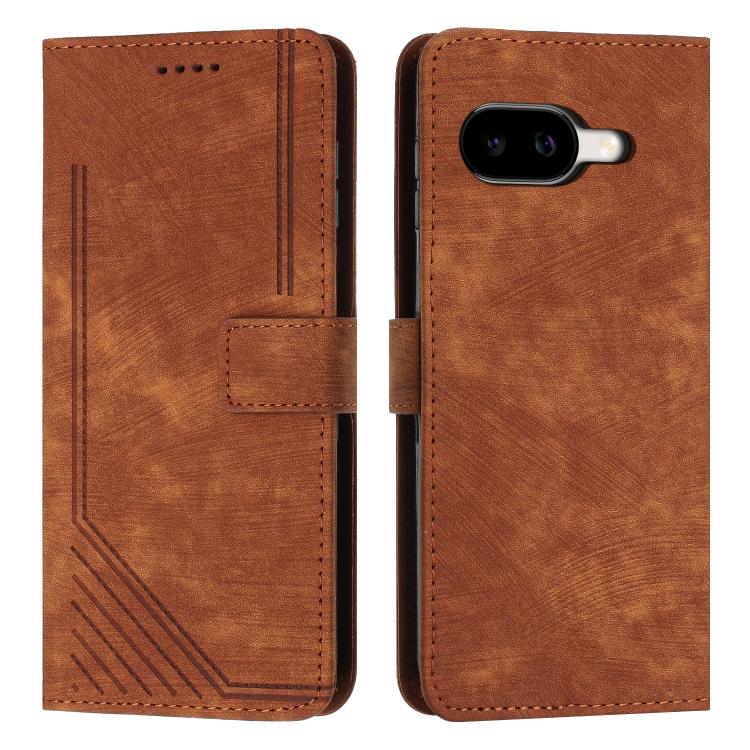 Skin Feel Stripe Pattern Leather Phone Case with Lanyard, For Google Pixel 11 Pro XL, For Google Pixel 11 / 11 Pro, For Google Pixel 10a, For Google Pixel 10 Pro XL, For Google Pixel 10 / 10 Pro, For Google Pixel 9a, For Google Pixel 8a