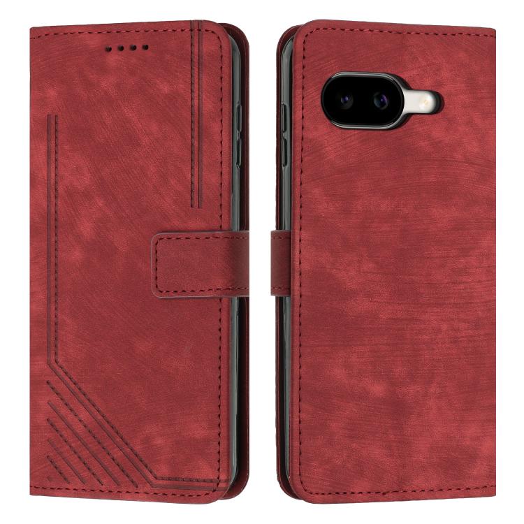 Skin Feel Stripe Pattern Leather Phone Case with Lanyard, For Google Pixel 11 Pro XL, For Google Pixel 11 / 11 Pro, For Google Pixel 10a, For Google Pixel 10 Pro XL, For Google Pixel 10 / 10 Pro, For Google Pixel 9a, For Google Pixel 8a