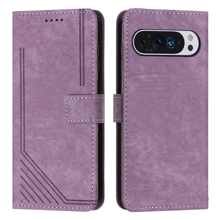 Skin Feel Stripe Pattern Leather Phone Case with Lanyard, For Google Pixel 11 Pro XL, For Google Pixel 11 / 11 Pro, For Google Pixel 10a, For Google Pixel 10 Pro XL, For Google Pixel 10 / 10 Pro, For Google Pixel 9a, For Google Pixel 8a