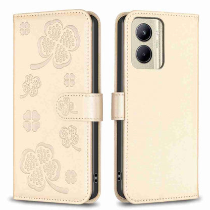 Four-leaf Embossed Leather Phone Case, For Realme 16T 5G, For Realme C53, For Realme C55, For Realme C33, For Realme C35
