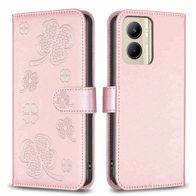 Four-leaf Embossed Leather Phone Case, For Realme 16T 5G, For Realme C53, For Realme C55, For Realme C33, For Realme C35