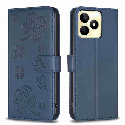 Four-leaf Embossed Leather Phone Case, For Realme 16T 5G, For Realme C53, For Realme C55, For Realme C33, For Realme C35