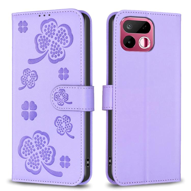 Four-leaf Embossed Leather Phone Case, For Realme 16T 5G, For Realme C53, For Realme C55, For Realme C33, For Realme C35
