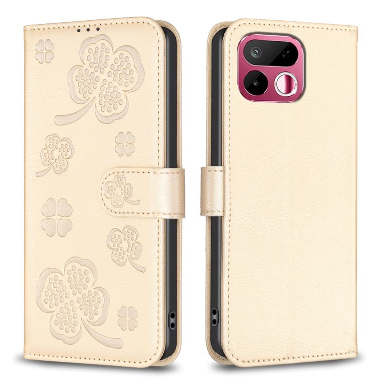Four-leaf Embossed Leather Phone Case, For Realme 16T 5G, For Realme C53, For Realme C55, For Realme C33, For Realme C35