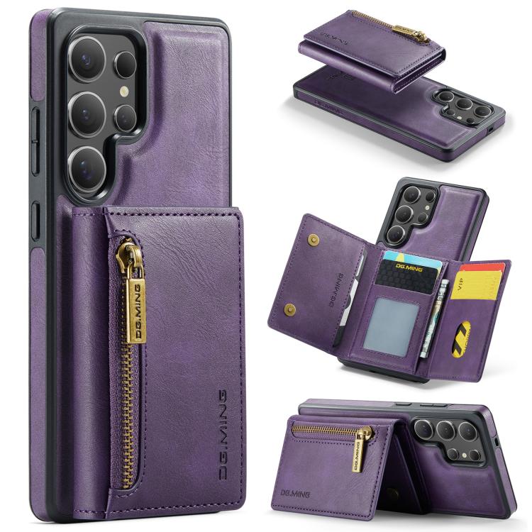 DG.MING M5 Series Zip RFID Multi Card Detachable Leather Phone Case