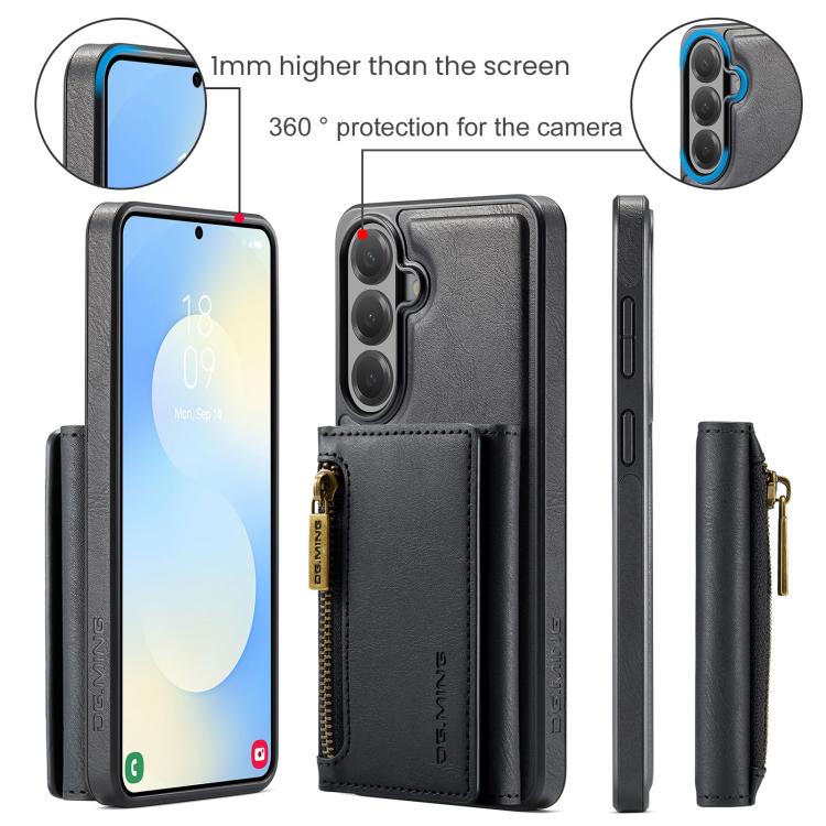 DG.MING M5 Series Zip RFID Multi Card Detachable Leather Phone Case, For Galaxy S26+ 5G, For Galaxy S26 Ultra 5G, For Galaxy S26 5G, For Samsung Galaxy S25 FE 5G, For Samsung Galaxy S25 Edge 5G, For Galaxy S25 5G, For Galaxy S25+ 5G                    ...