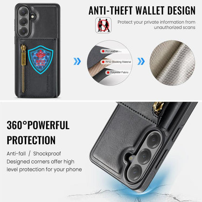 DG.MING M5 Series Zip RFID Multi Card Detachable Leather Phone Case, For Galaxy S26+ 5G, For Galaxy S26 Ultra 5G, For Galaxy S26 5G, For Samsung Galaxy S25 FE 5G, For Samsung Galaxy S25 Edge 5G, For Galaxy S25 5G, For Galaxy S25+ 5G                    ...