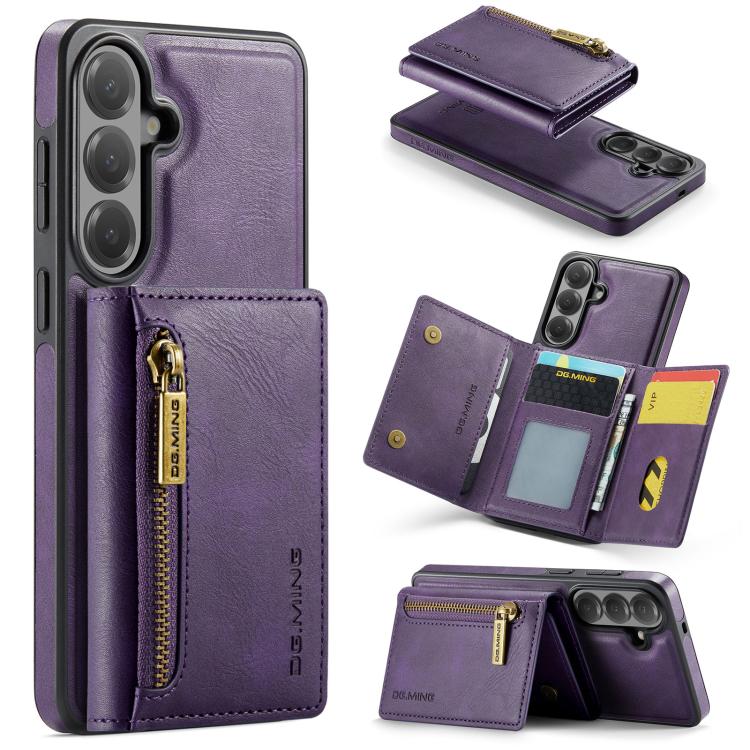 DG.MING M5 Series Zip RFID Multi Card Detachable Leather Phone Case, For Galaxy S26+ 5G, For Galaxy S26 Ultra 5G, For Galaxy S26 5G, For Samsung Galaxy S25 FE 5G, For Samsung Galaxy S25 Edge 5G, For Galaxy S25 5G, For Galaxy S25+ 5G                    ...
