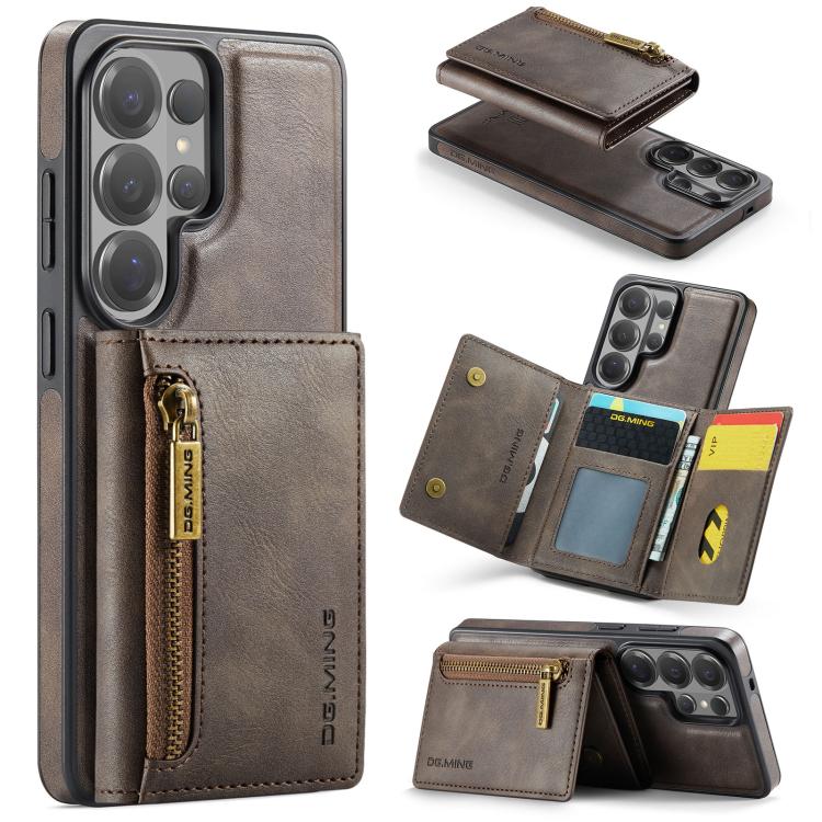 DG.MING M5 Series Zip RFID Multi Card Detachable Leather Phone Case, For Galaxy S26+ 5G, For Galaxy S26 Ultra 5G, For Galaxy S26 5G, For Samsung Galaxy S25 FE 5G, For Samsung Galaxy S25 Edge 5G, For Galaxy S25 5G, For Galaxy S25+ 5G                    ...