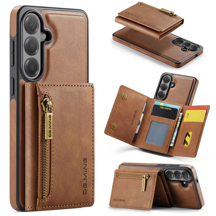 DG.MING M5 Series Zip RFID Multi Card Detachable Leather Phone Case, For Galaxy S26+ 5G, For Galaxy S26 Ultra 5G, For Galaxy S26 5G, For Samsung Galaxy S25 FE 5G, For Samsung Galaxy S25 Edge 5G, For Galaxy S25 5G, For Galaxy S25+ 5G                    ...