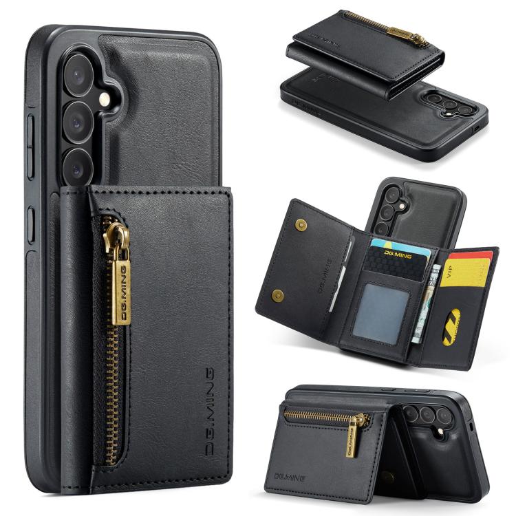 DG.MING M5 Series Zip RFID Multi Card Detachable Leather Phone Case, For Galaxy S26+ 5G, For Galaxy S26 Ultra 5G, For Galaxy S26 5G, For Samsung Galaxy S25 FE 5G, For Samsung Galaxy S25 Edge 5G, For Galaxy S25 5G, For Galaxy S25+ 5G                    ...