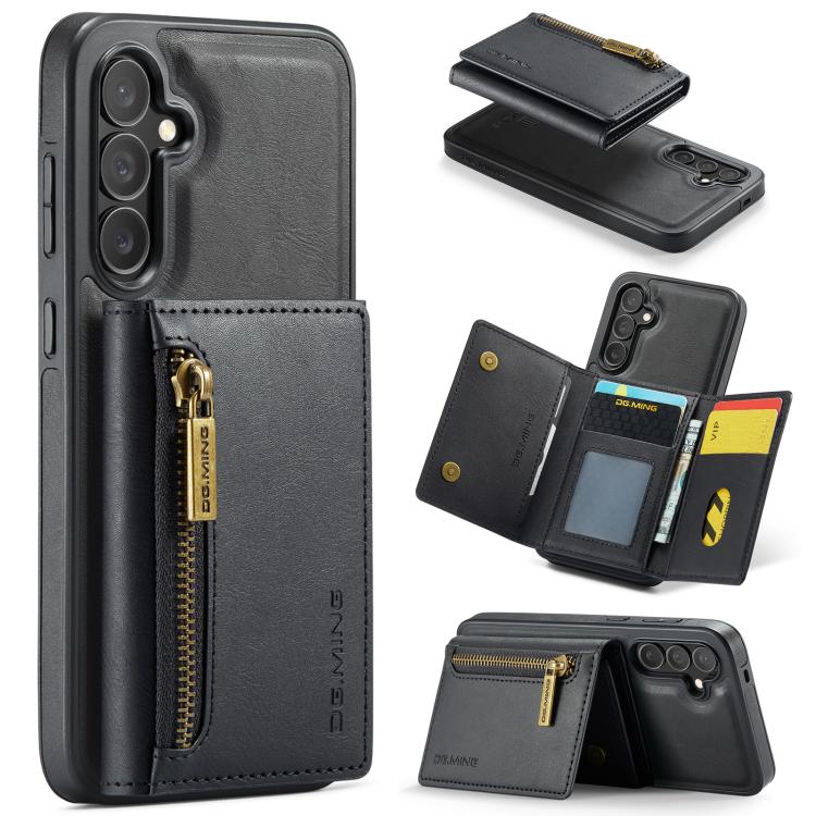 DG.MING M5 Series Zip RFID Multi Card Detachable Leather Phone Case, For Galaxy S26+ 5G, For Galaxy S26 Ultra 5G, For Galaxy S26 5G, For Samsung Galaxy S25 FE 5G, For Samsung Galaxy S25 Edge 5G, For Galaxy S25 5G, For Galaxy S25+ 5G                    ...