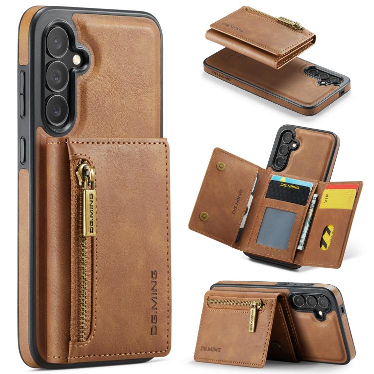 DG.MING M5 Series Zip RFID Multi Card Detachable Leather Phone Case, For Galaxy S26+ 5G, For Galaxy S26 Ultra 5G, For Galaxy S26 5G, For Samsung Galaxy S25 FE 5G, For Samsung Galaxy S25 Edge 5G, For Galaxy S25 5G, For Galaxy S25+ 5G                    ...