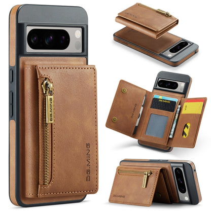DG.MING M5 Series Zip RFID Multi Card Detachable Leather Phone Case, For Google Pixel 10 Pro XL, For Google Pixel 10 / Pixel 10 Pro, For Google Pixel 9 Pro XL, For Google Pixel 9 / 9 Pro, For Google Pixel 8 Pro, For Google Pixel 8