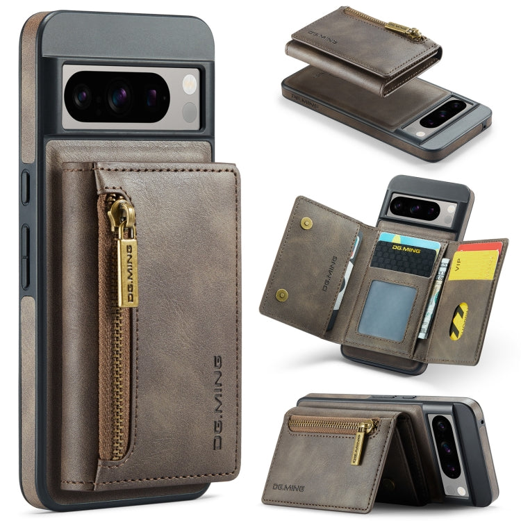 DG.MING M5 Series Zip RFID Multi Card Detachable Leather Phone Case, For Google Pixel 10 Pro XL, For Google Pixel 10 / Pixel 10 Pro, For Google Pixel 9 Pro XL, For Google Pixel 9 / 9 Pro, For Google Pixel 8 Pro, For Google Pixel 8