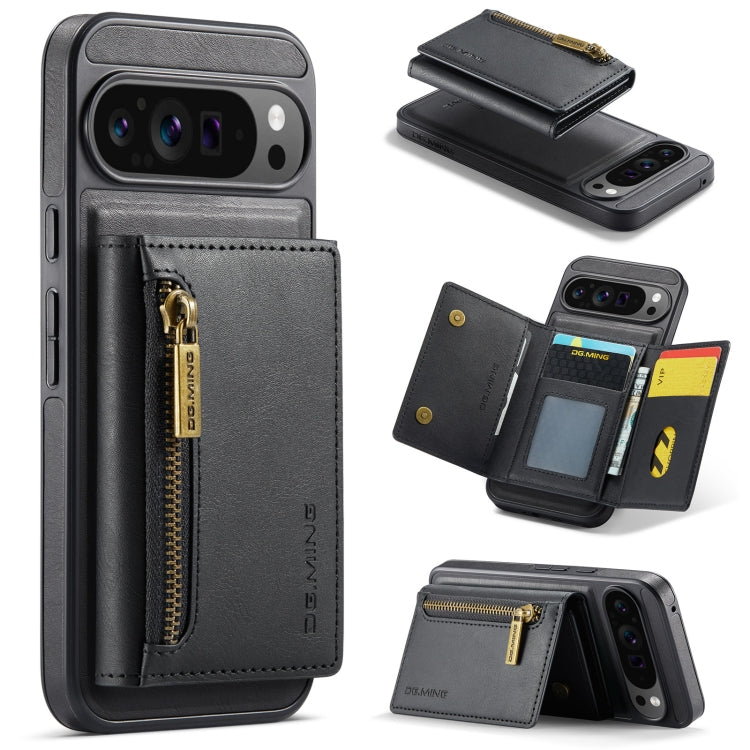 DG.MING M5 Series Zip RFID Multi Card Detachable Leather Phone Case, For Google Pixel 10 Pro XL, For Google Pixel 10 / Pixel 10 Pro, For Google Pixel 9 Pro XL, For Google Pixel 9 / 9 Pro, For Google Pixel 8 Pro, For Google Pixel 8