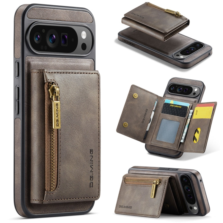 DG.MING M5 Series Zip RFID Multi Card Detachable Leather Phone Case, For Google Pixel 10 Pro XL, For Google Pixel 10 / Pixel 10 Pro, For Google Pixel 9 Pro XL, For Google Pixel 9 / 9 Pro, For Google Pixel 8 Pro, For Google Pixel 8