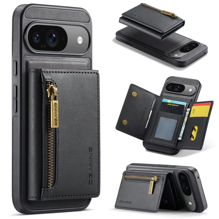DG.MING M5 Series Zip RFID Multi Card Detachable Leather Phone Case, For Google Pixel 10 Pro XL, For Google Pixel 10 / Pixel 10 Pro, For Google Pixel 9 Pro XL, For Google Pixel 9 / 9 Pro, For Google Pixel 8 Pro, For Google Pixel 8