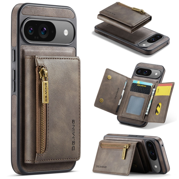 DG.MING M5 Series Zip RFID Multi Card Detachable Leather Phone Case, For Google Pixel 10 Pro XL, For Google Pixel 10 / Pixel 10 Pro, For Google Pixel 9 Pro XL, For Google Pixel 9 / 9 Pro, For Google Pixel 8 Pro, For Google Pixel 8