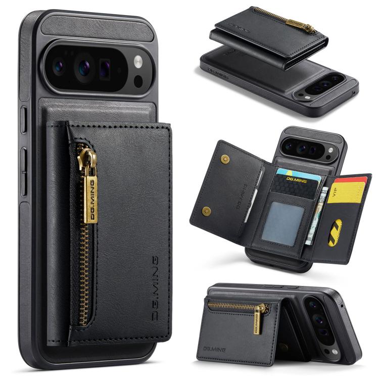 DG.MING M5 Series Zip RFID Multi Card Detachable Leather Phone Case, For Google Pixel 10 Pro XL, For Google Pixel 10 / Pixel 10 Pro, For Google Pixel 9 Pro XL, For Google Pixel 9 / 9 Pro, For Google Pixel 8 Pro, For Google Pixel 8
