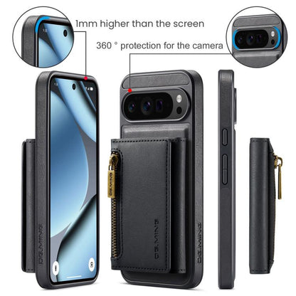 DG.MING M5 Series Zip RFID Multi Card Detachable Leather Phone Case, For Google Pixel 10 Pro XL, For Google Pixel 10 / Pixel 10 Pro, For Google Pixel 9 Pro XL, For Google Pixel 9 / 9 Pro, For Google Pixel 8 Pro, For Google Pixel 8