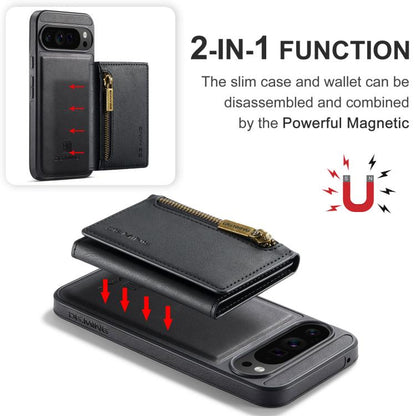 DG.MING M5 Series Zip RFID Multi Card Detachable Leather Phone Case, For Google Pixel 10 Pro XL, For Google Pixel 10 / Pixel 10 Pro, For Google Pixel 9 Pro XL, For Google Pixel 9 / 9 Pro, For Google Pixel 8 Pro, For Google Pixel 8