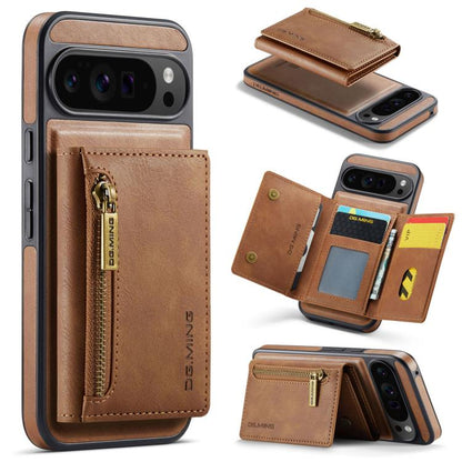 DG.MING M5 Series Zip RFID Multi Card Detachable Leather Phone Case, For Google Pixel 10 Pro XL, For Google Pixel 10 / Pixel 10 Pro, For Google Pixel 9 Pro XL, For Google Pixel 9 / 9 Pro, For Google Pixel 8 Pro, For Google Pixel 8