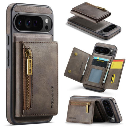 DG.MING M5 Series Zip RFID Multi Card Detachable Leather Phone Case, For Google Pixel 10 Pro XL, For Google Pixel 10 / Pixel 10 Pro, For Google Pixel 9 Pro XL, For Google Pixel 9 / 9 Pro, For Google Pixel 8 Pro, For Google Pixel 8