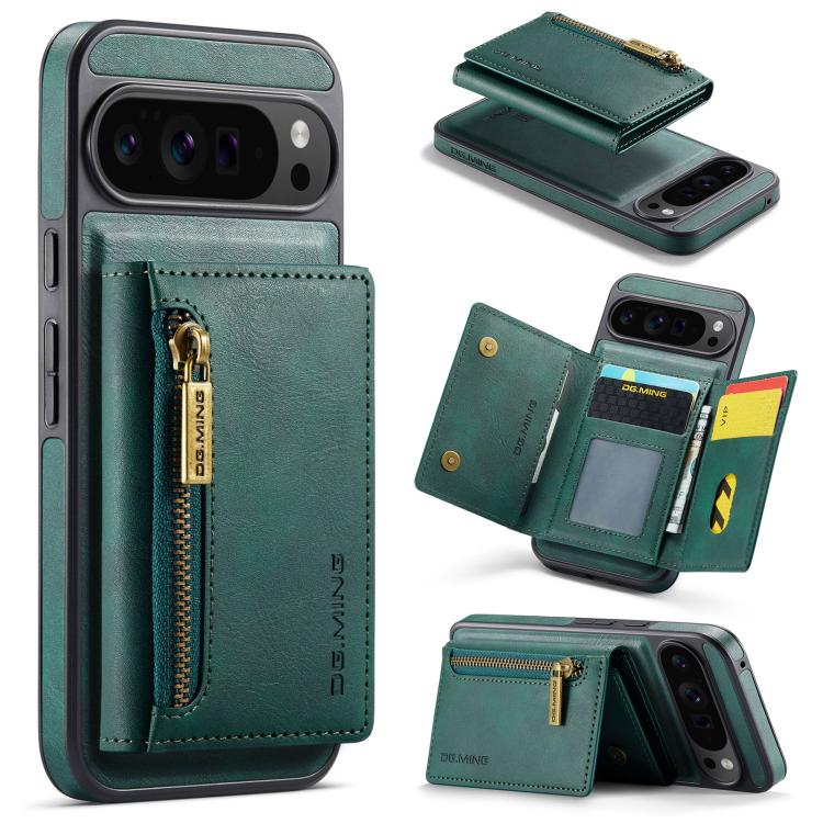 DG.MING M5 Series Zip RFID Multi Card Detachable Leather Phone Case, For Google Pixel 10 Pro XL, For Google Pixel 10 / Pixel 10 Pro, For Google Pixel 9 Pro XL, For Google Pixel 9 / 9 Pro, For Google Pixel 8 Pro, For Google Pixel 8