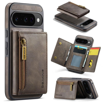 DG.MING M5 Series Zip RFID Multi Card Detachable Leather Phone Case, For Google Pixel 10 Pro XL, For Google Pixel 10 / Pixel 10 Pro, For Google Pixel 9 Pro XL, For Google Pixel 9 / 9 Pro, For Google Pixel 8 Pro, For Google Pixel 8