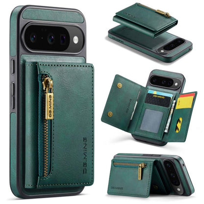 DG.MING M5 Series Zip RFID Multi Card Detachable Leather Phone Case, For Google Pixel 10 Pro XL, For Google Pixel 10 / Pixel 10 Pro, For Google Pixel 9 Pro XL, For Google Pixel 9 / 9 Pro, For Google Pixel 8 Pro, For Google Pixel 8