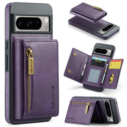 DG.MING M5 Series Zip RFID Multi Card Detachable Leather Phone Case, For Google Pixel 10 Pro XL, For Google Pixel 10 / Pixel 10 Pro, For Google Pixel 9 Pro XL, For Google Pixel 9 / 9 Pro, For Google Pixel 8 Pro, For Google Pixel 8