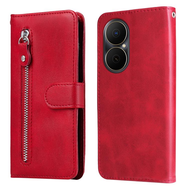 Fashion Calf Texture Zipper Leather Phone Case