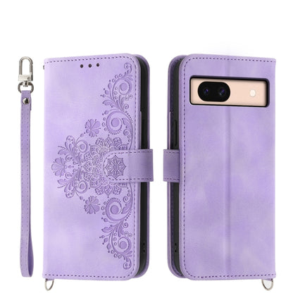 Skin Feel Flowers Embossed Wallet Leather Phone Case, For Google Pixel 11 Pro XL, For Google Pixel 11 / Pixel 11 Pro, For Google Pixel 10a, For Google Pixel 9a, For Google Pixel 9 Pro, For Google Pixel 9, For Google Pixel 8a
