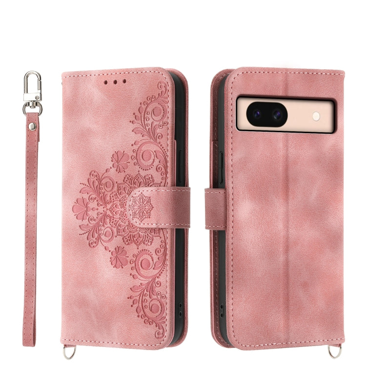 Skin Feel Flowers Embossed Wallet Leather Phone Case, For Google Pixel 11 Pro XL, For Google Pixel 11 / Pixel 11 Pro, For Google Pixel 10a, For Google Pixel 9a, For Google Pixel 9 Pro, For Google Pixel 9, For Google Pixel 8a
