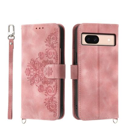 Skin Feel Flowers Embossed Wallet Leather Phone Case, For Google Pixel 11 Pro XL, For Google Pixel 11 / Pixel 11 Pro, For Google Pixel 10a, For Google Pixel 9a, For Google Pixel 9 Pro, For Google Pixel 9, For Google Pixel 8a