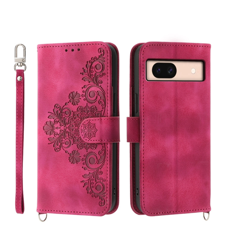 Skin Feel Flowers Embossed Wallet Leather Phone Case, For Google Pixel 11 Pro XL, For Google Pixel 11 / Pixel 11 Pro, For Google Pixel 10a, For Google Pixel 9a, For Google Pixel 9 Pro, For Google Pixel 9, For Google Pixel 8a