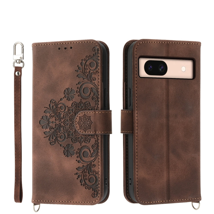 Skin Feel Flowers Embossed Wallet Leather Phone Case, For Google Pixel 11 Pro XL, For Google Pixel 11 / Pixel 11 Pro, For Google Pixel 10a, For Google Pixel 9a, For Google Pixel 9 Pro, For Google Pixel 9, For Google Pixel 8a