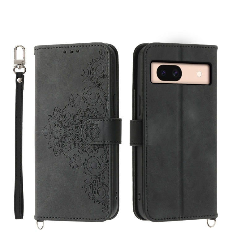 Skin Feel Flowers Embossed Wallet Leather Phone Case, For Google Pixel 11 Pro XL, For Google Pixel 11 / Pixel 11 Pro, For Google Pixel 10a, For Google Pixel 9a, For Google Pixel 9 Pro, For Google Pixel 9, For Google Pixel 8a