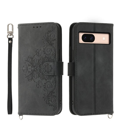 Skin Feel Flowers Embossed Wallet Leather Phone Case, For Google Pixel 11 Pro XL, For Google Pixel 11 / Pixel 11 Pro, For Google Pixel 10a, For Google Pixel 9a, For Google Pixel 9 Pro, For Google Pixel 9, For Google Pixel 8a