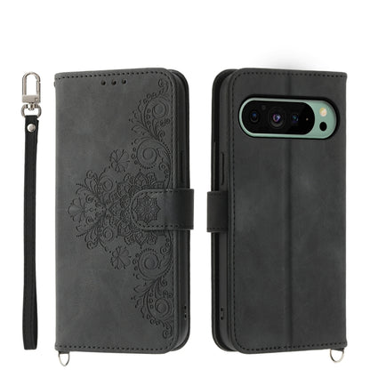 Skin Feel Flowers Embossed Wallet Leather Phone Case, For Google Pixel 11 Pro XL, For Google Pixel 11 / Pixel 11 Pro, For Google Pixel 10a, For Google Pixel 9a, For Google Pixel 9 Pro, For Google Pixel 9, For Google Pixel 8a