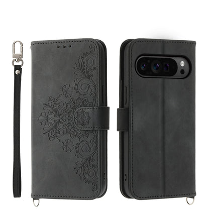 Skin Feel Flowers Embossed Wallet Leather Phone Case, For Google Pixel 11 Pro XL, For Google Pixel 11 / Pixel 11 Pro, For Google Pixel 10a, For Google Pixel 9a, For Google Pixel 9 Pro, For Google Pixel 9, For Google Pixel 8a
